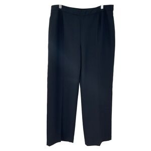 Collections by Le Suit Womens Black Straight Leg Dress Pants Side Zip Lined 14